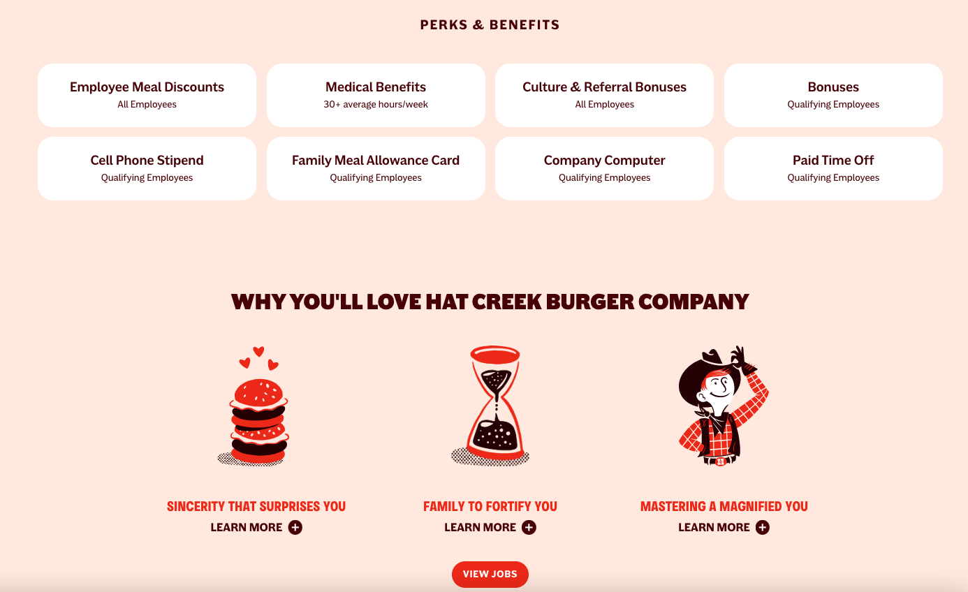 hatcreek perks on career website