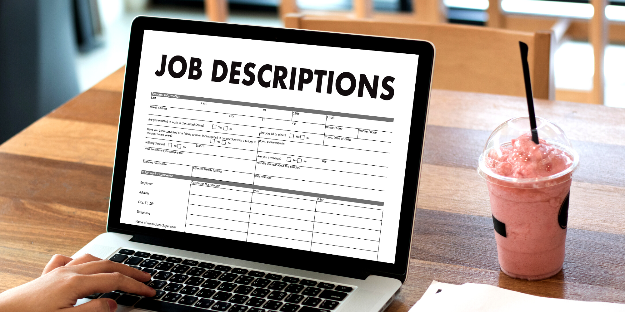 Job Descriptions on Laptop 